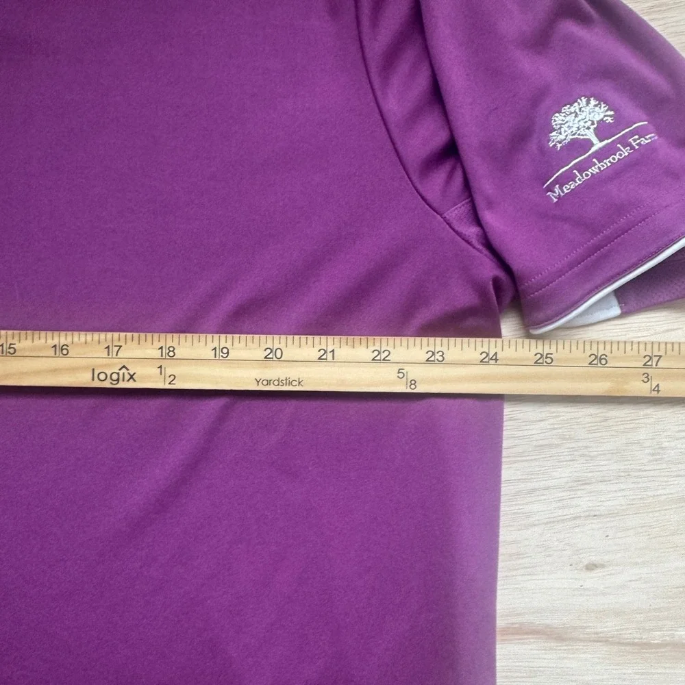 Adidas Golf Mens ClimaCool Purple Polo Shirt XL Meadowbrook Farms Pocket RN88387